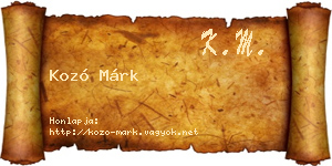 Kozó Márk névjegykártya