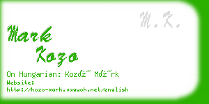 mark kozo business card